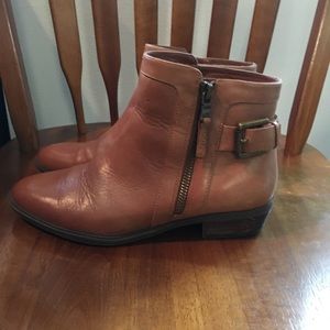 Ralph Lauren cognac ankle booties